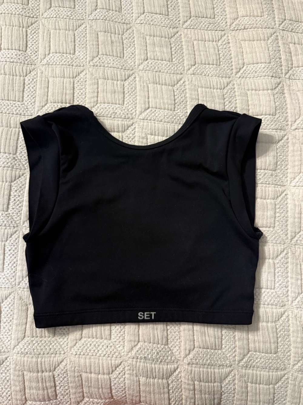 SET Active Black Crop Tank Top